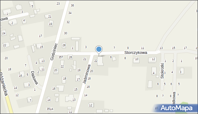 Suszno, Storczykowa, 4, mapa Suszno