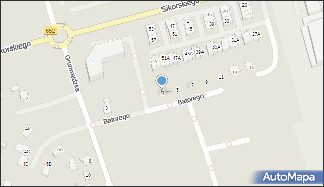 Suwałki, Stefana Batorego, 3, mapa Suwałk