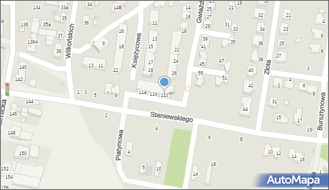 Swarzędz, Staniewskiego Tadeusza, 11c, mapa Swarzędz