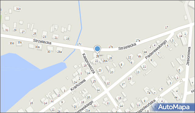 Swarzędz, Strzelecka, 28, mapa Swarzędz