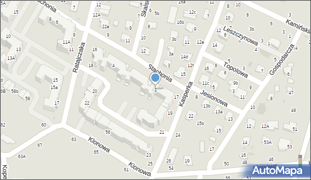 Świdnik, Stachonia Bolesława, 2, mapa Świdnika