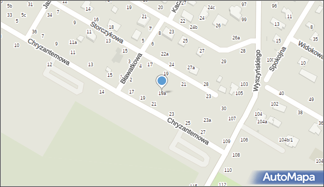 Świdnik, Storczykowa, 19a, mapa Świdnika