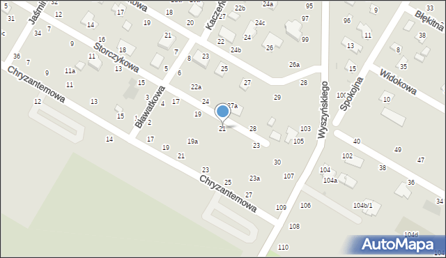 Świdnik, Storczykowa, 21, mapa Świdnika