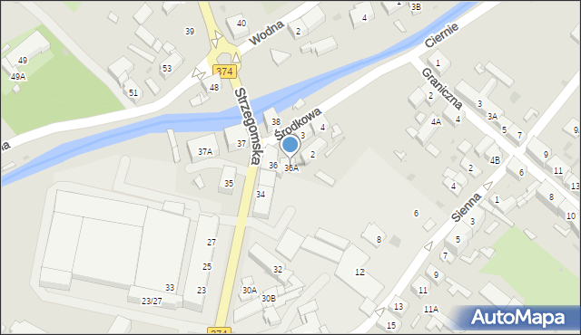 Świebodzice, Strzegomska, 36A, mapa Świebodzice
