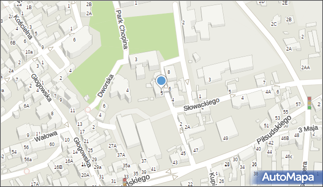 Świebodzin, Studencka, 5, mapa Świebodzin