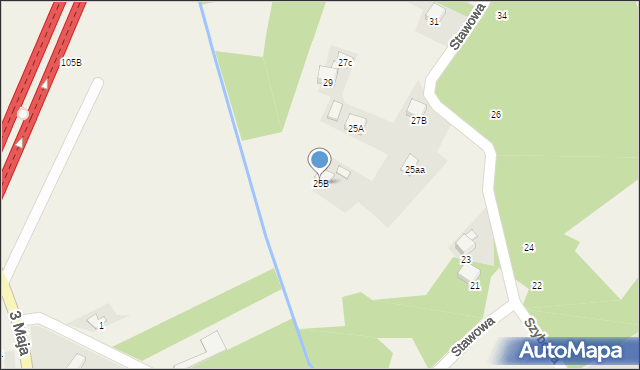 Świerklany, Stawowa, 25B, mapa Świerklany