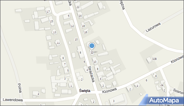 Święta, Strażacka, 12, mapa Święta