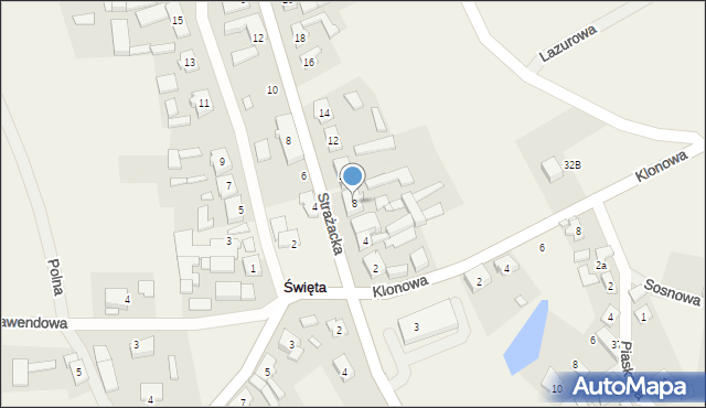 Święta, Strażacka, 8, mapa Święta