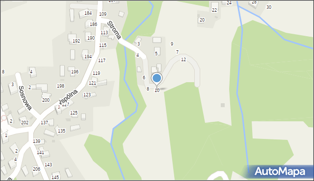 Świnna, Stroma, 10, mapa Świnna