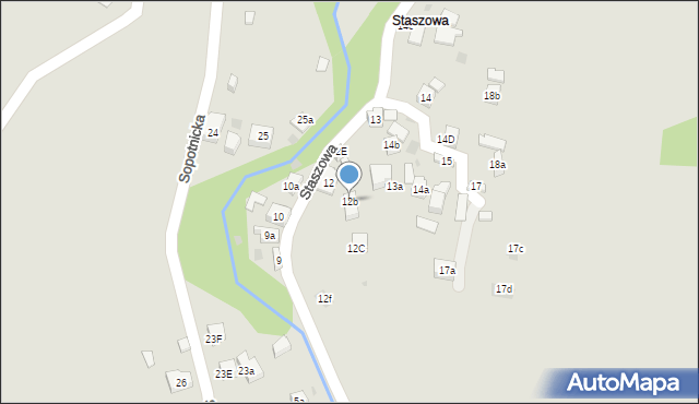 Szczawnica, Staszowa, 12b, mapa Szczawnica