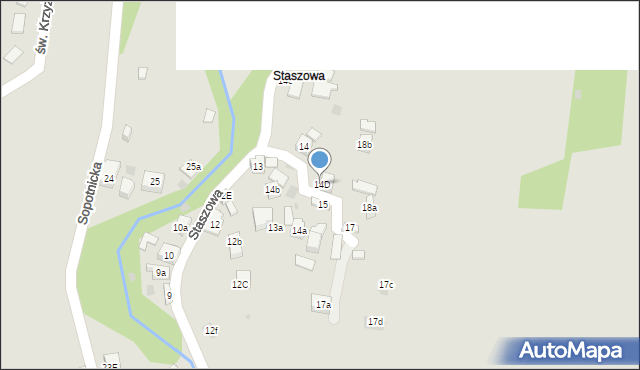 Szczawnica, Staszowa, 14D, mapa Szczawnica