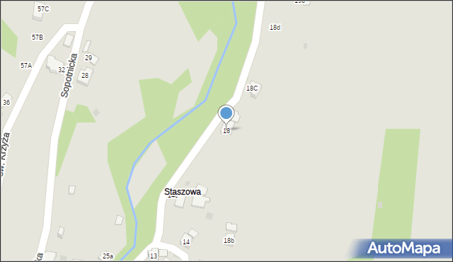 Szczawnica, Staszowa, 18, mapa Szczawnica