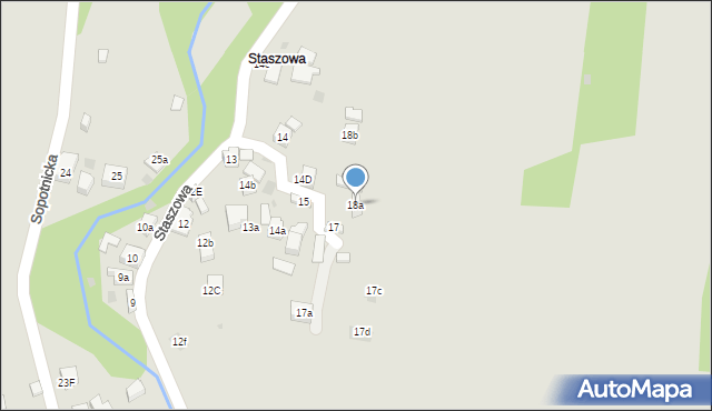 Szczawnica, Staszowa, 18a, mapa Szczawnica