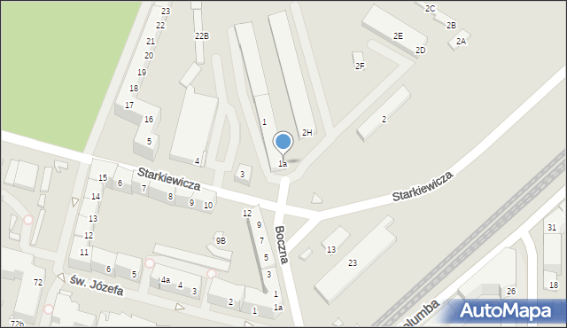 Szczecin, Starkiewicza Witolda, 1a, mapa Szczecina