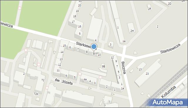 Szczecin, Starkiewicza Witolda, 9, mapa Szczecina