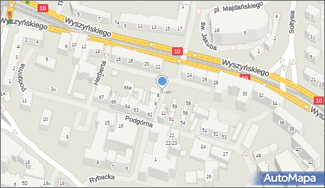 Szczecin, Staromiejska, 70, mapa Szczecina