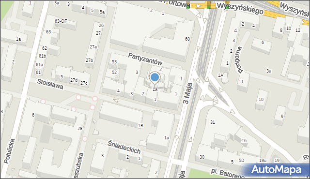 Szczecin, Stoisława, 1a, mapa Szczecina