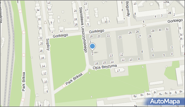 Szczecin, Stanisława Leszczyńskiego, 1, mapa Szczecina