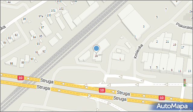 Szczecin, Struga Andrzeja, 1a, mapa Szczecina