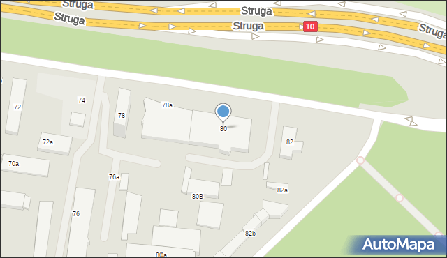 Szczecin, Struga Andrzeja, 80, mapa Szczecina