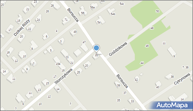 Szczecin, Storczykowa, 22, mapa Szczecina