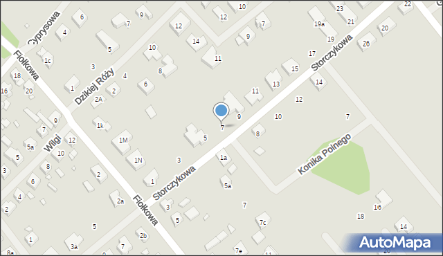 Szczecin, Storczykowa, 7, mapa Szczecina