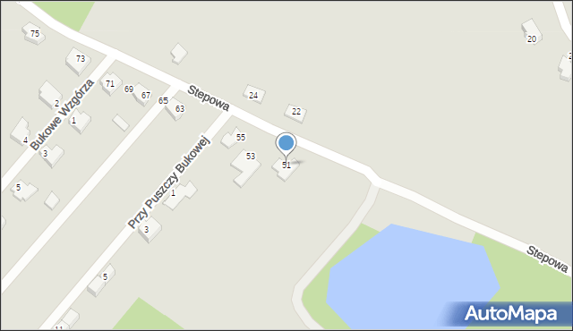 Szczecin, Stepowa, 51, mapa Szczecina