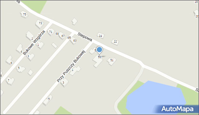 Szczecin, Stepowa, 53, mapa Szczecina