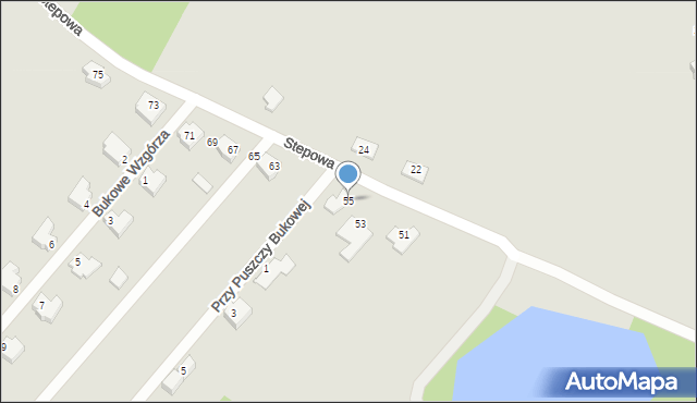 Szczecin, Stepowa, 55, mapa Szczecina