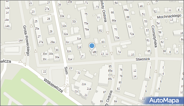 Szczecin, Stwosza Wita, 15a, mapa Szczecina