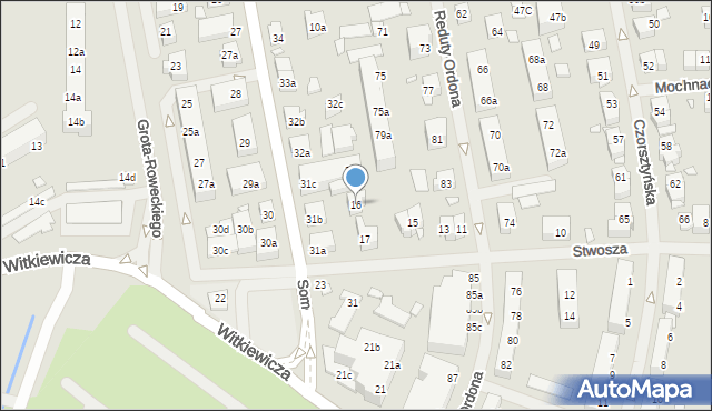 Szczecin, Stwosza Wita, 16, mapa Szczecina