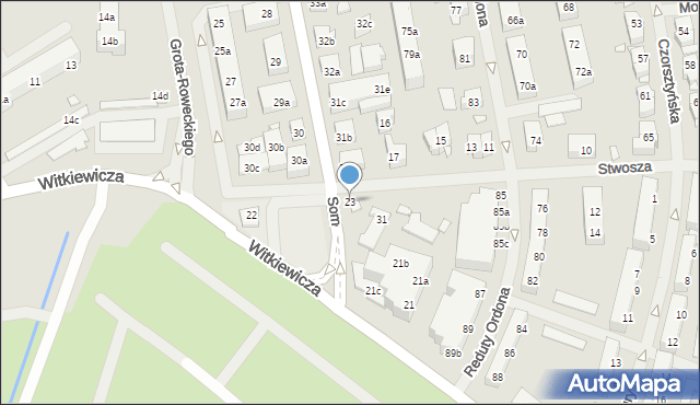 Szczecin, Stwosza Wita, 23, mapa Szczecina