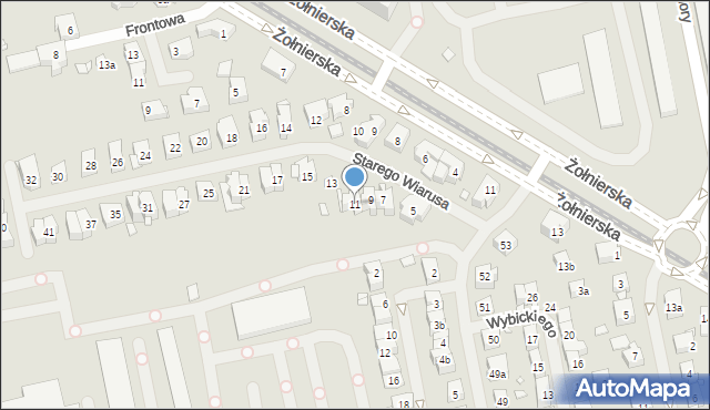 Szczecin, Starego Wiarusa, 11, mapa Szczecina