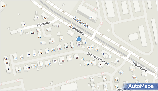 Szczecin, Starego Wiarusa, 12, mapa Szczecina