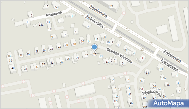 Szczecin, Starego Wiarusa, 15, mapa Szczecina