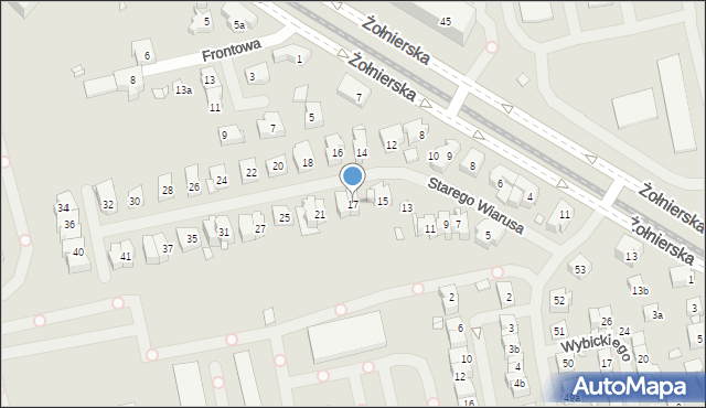 Szczecin, Starego Wiarusa, 17, mapa Szczecina