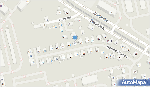 Szczecin, Starego Wiarusa, 20, mapa Szczecina