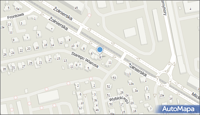 Szczecin, Starego Wiarusa, 4, mapa Szczecina