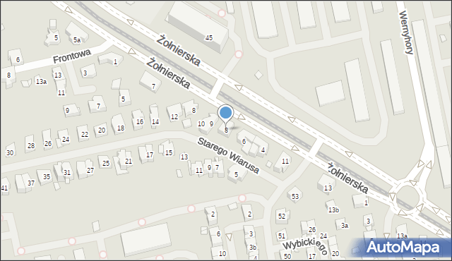 Szczecin, Starego Wiarusa, 8, mapa Szczecina