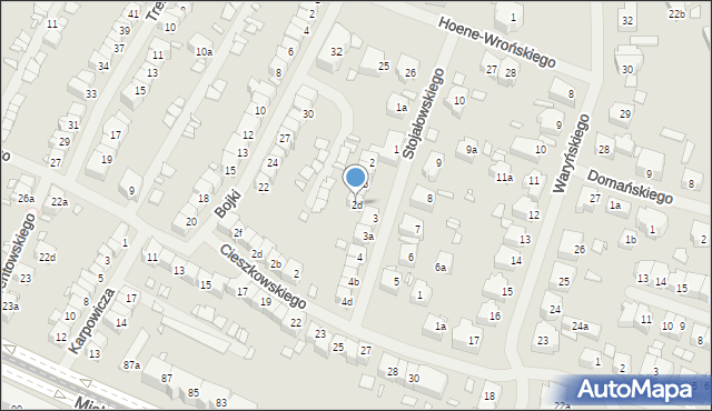 Szczecin, Stojałowskiego Stanisława, ks., 2d, mapa Szczecina