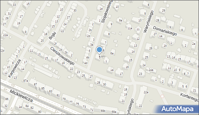 Szczecin, Stojałowskiego Stanisława, ks., 5, mapa Szczecina