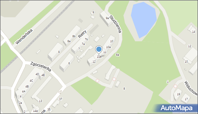 Szczecin, Studzienna, 11a, mapa Szczecina