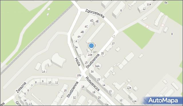 Szczecin, Studzienna, 14b, mapa Szczecina