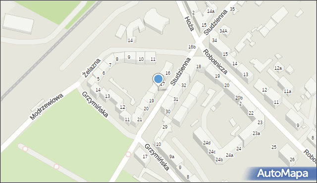 Szczecin, Studzienna, 18, mapa Szczecina