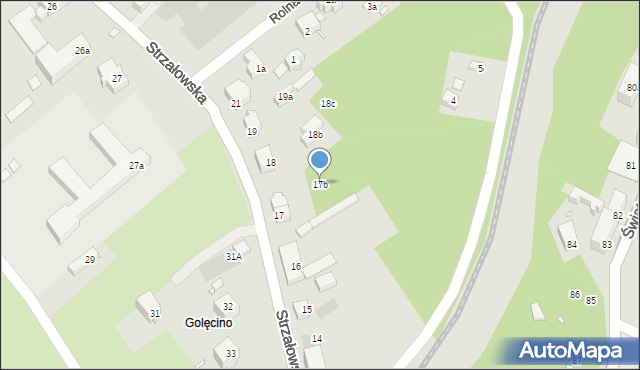 Szczecin, Strzałowska, 17b, mapa Szczecina