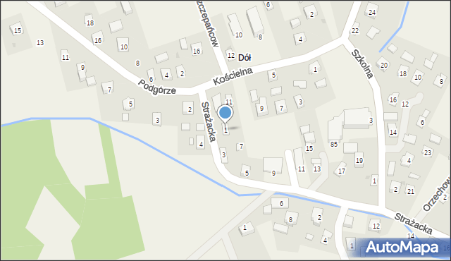 Szczepańcowa, Strażacka, 1, mapa Szczepańcowa