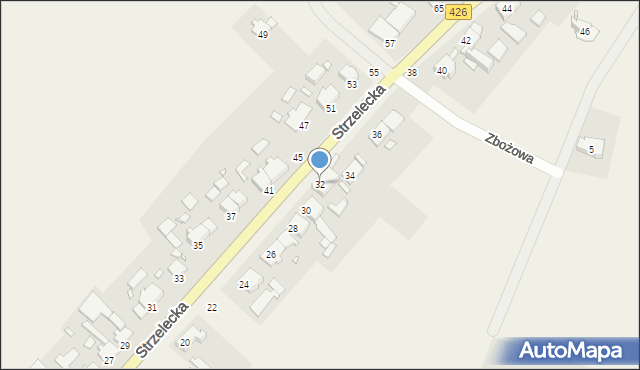 Szczepanek, Strzelecka, 32, mapa Szczepanek