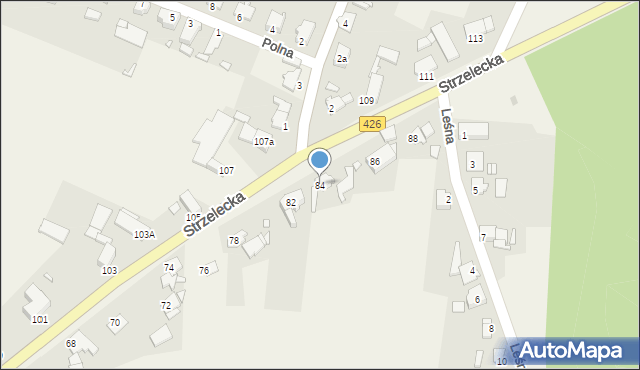 Szczepanek, Strzelecka, 84, mapa Szczepanek