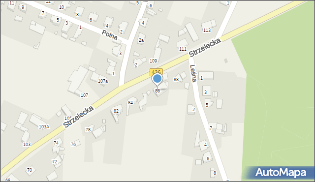 Szczepanek, Strzelecka, 86, mapa Szczepanek