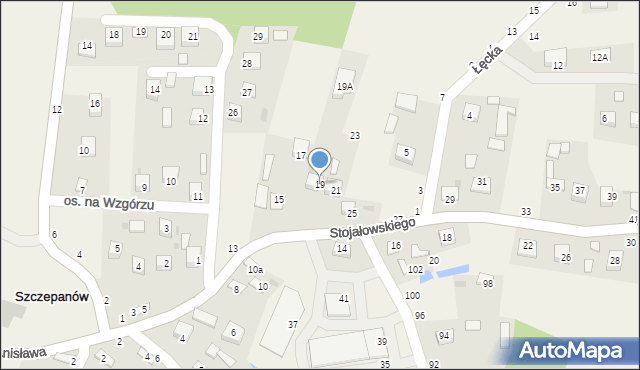 Szczepanów, Stojałowskiego Stanisława, ks., 19, mapa Szczepanów